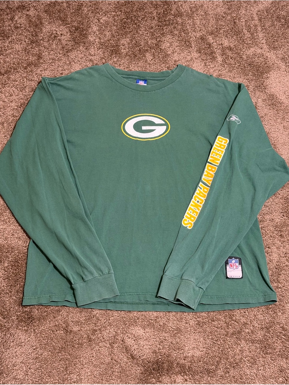 NFL Green Bay Packers Dark Green Long-Sleeve Tee with Chest Logo